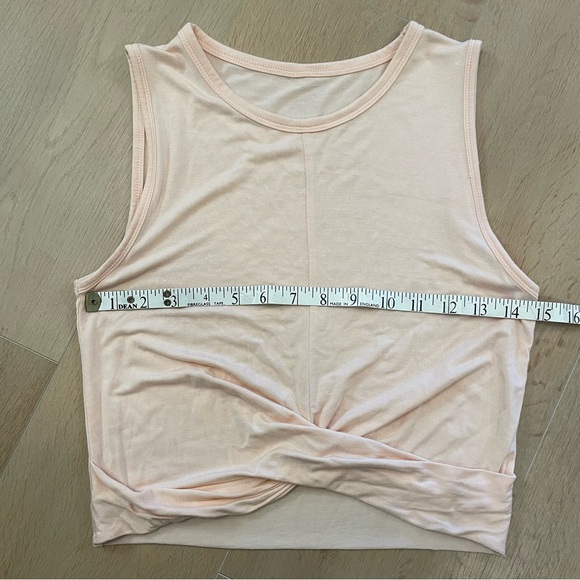 ALO Light Pink Cover Tank Top with Sleeveless Twist Front - Picture 7 of 9